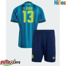 Camiseta Colombia Yerry Mina #13 Visitante Equipación para niños Mundial 2026 manga corta (+ pantalones cortos)